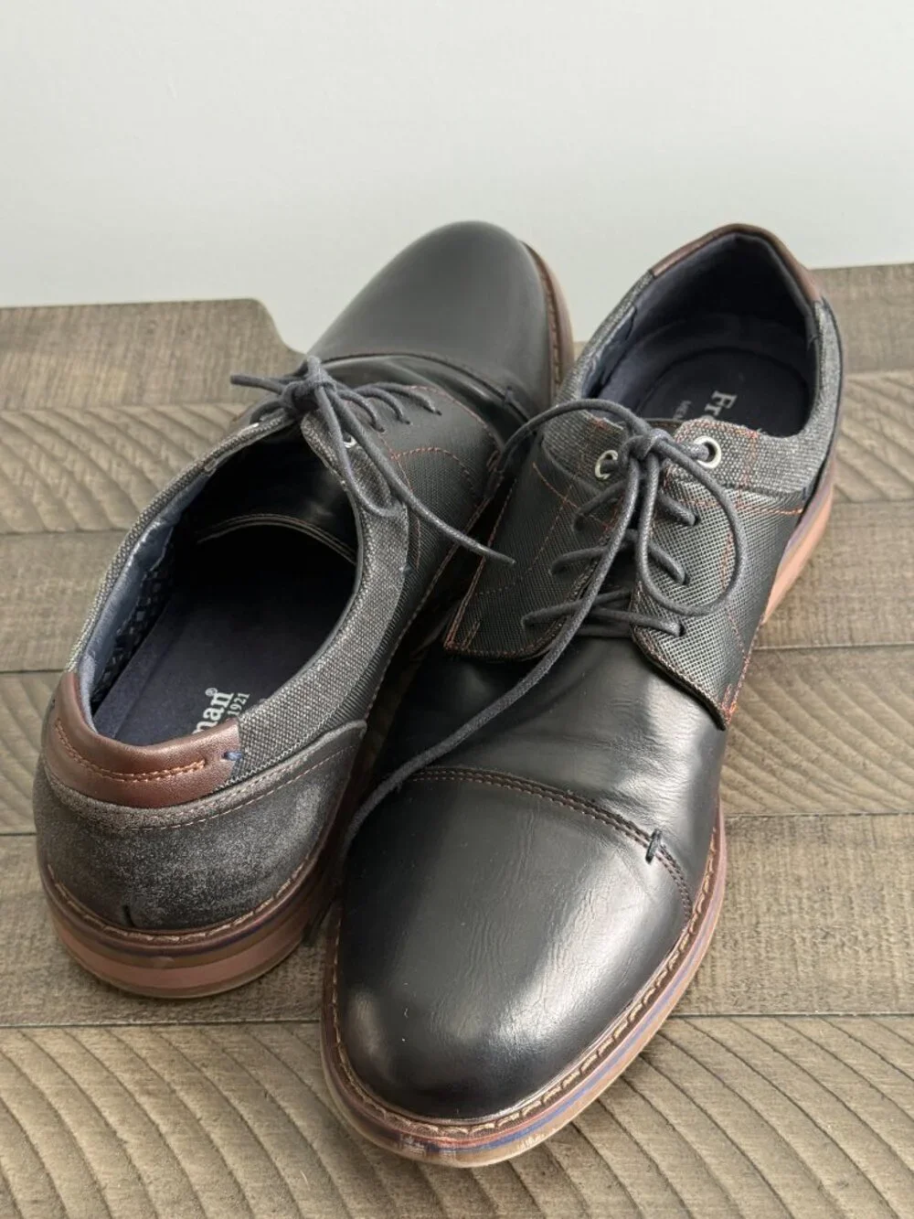 Freeman Hudson F220009 Black Oxford  Derby Dress Shoes Men's Size 10.5W
